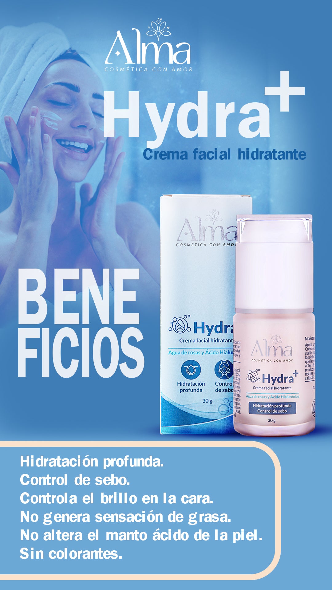 Crema hidratante Facial Hydra+